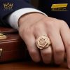 Nhẫn Hublot vàng hồng nguyên khối Au750 đính kim cương
