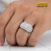 Nhẫn nam vàng trắng Au750 đính kim cương