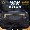 Túi Clutch Da Cá Alligator Black