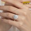 Nhẫn nữ kim cương vàng trắng nguyên khối Au750 
