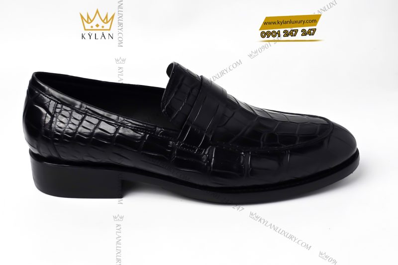 Giày da cá Alligator black