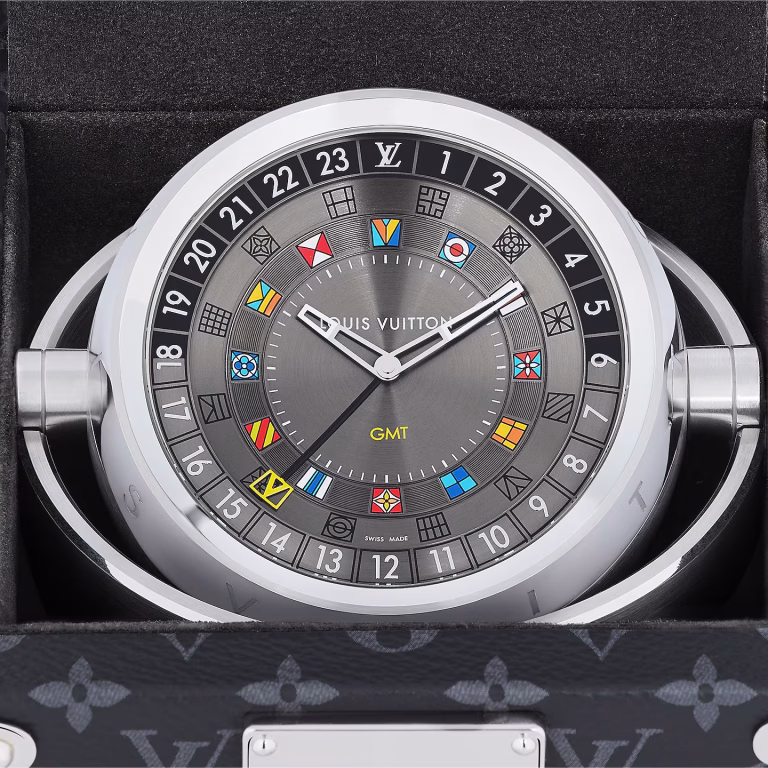 Kỳ Lân Luxury Dong ho de ban Trunk Table Clock2 Đồng hồ để bàn Louis Vuitton Trunk Table Clock