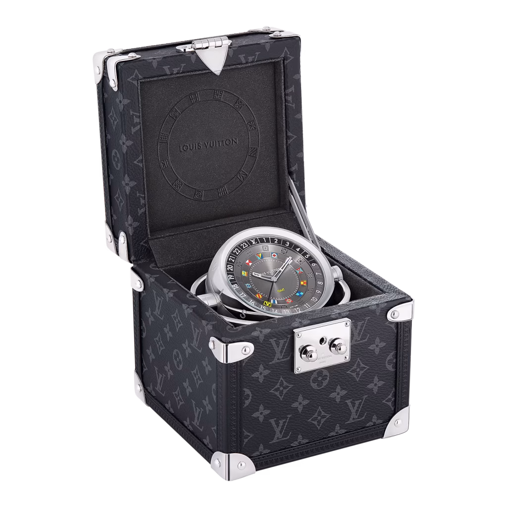 Kỳ Lân Luxury Dong ho de ban Trunk Table Clock3 Đồng hồ để bàn Louis Vuitton Trunk Table Clock