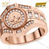 Nhẫn Kỳ Lân Crown vàng hồng Au750 đính kim cương