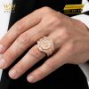 Nhẫn Kỳ Lân Crown vàng hồng Au750 đính kim cương