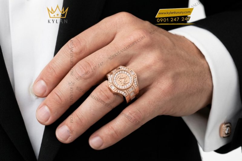 Nhẫn Kỳ Lân Crown vàng hồng Au750 đính kim cương