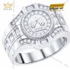 Nhẫn Kỳ Lân Crown vàng trắng Au750 đính kim cương