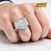 Nhẫn Kỳ Lân Crown vàng trắng Au750 đính kim cương