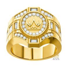 Nhẫn Kỳ Lân Crown vàng vàng Au750 đính kim cương