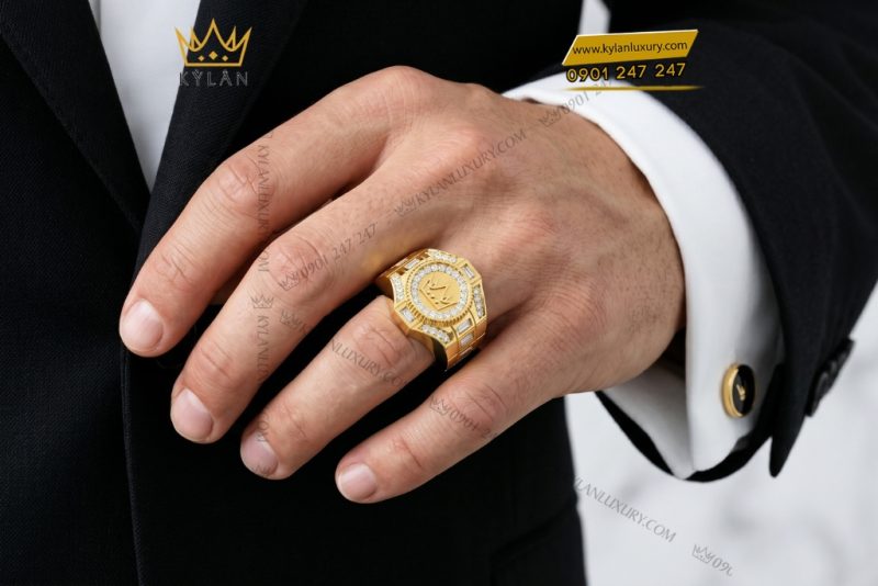 Nhẫn Kỳ Lân Crown vàng vàng Au750 đính kim cương