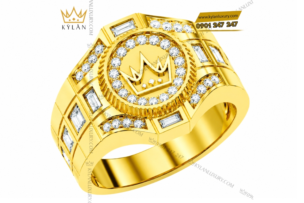 Kỳ Lân Luxury Nhan Ky Lan Crown vang vang Au750 dinh kim cuong 4 Nhẫn Kỳ Lân Crown vàng vàng Au750 đính kim cương