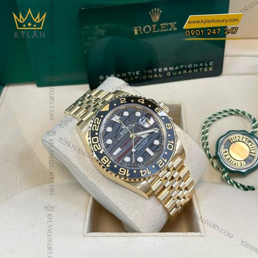Kỳ Lân Luxury Rolex GMT Master II 126718GRNR 0002 3 Đồng hồ Rolex GMT-Master II vàng kim Tiger Iron 126718GRNR-0002