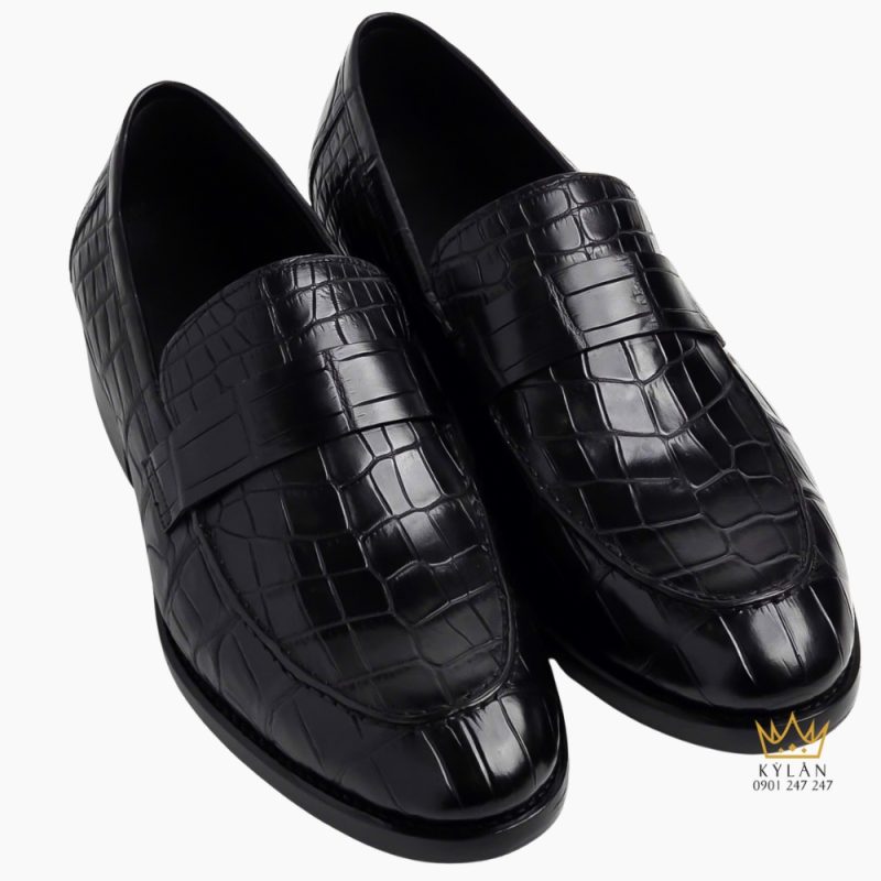 Giày da cá Alligator black