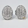 Kỳ Lân Luxury Thiet ke chua co ten 1 4 Bông tai hình oval vàng trắng Au750 đính kim cương