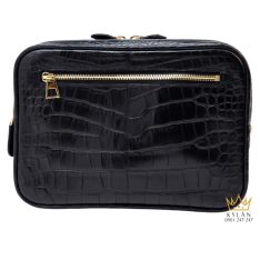 Túi Clutch Nam Da Cá Alligator Black