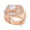 Kỳ Lân Luxury Thiet ke chua co ten 2 Nhẫn nam vàng hồng nguyên khối Au750 đính kim cương 