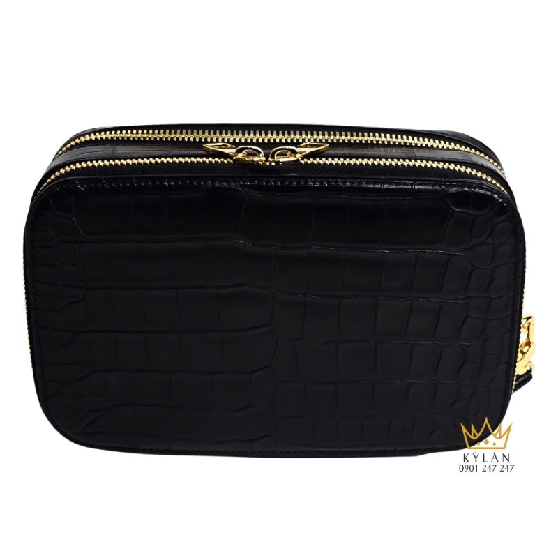 Túi Clutch Da Cá Alligator Black