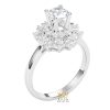 Nhẫn nữ kim cương vàng trắng nguyên khối Au750 