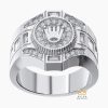 Nhẫn Rolex vàng trắng nguyên khối Au750 đính kim cương