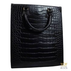 Túi xách full da cá Alligator black 
