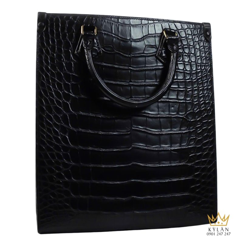 Túi xách full da cá Alligator black 