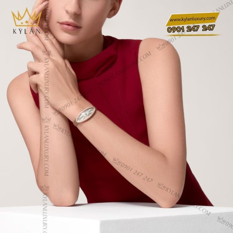 Đồng hồ Cartier Baignoire Allongée vàng hồng vành kim cương