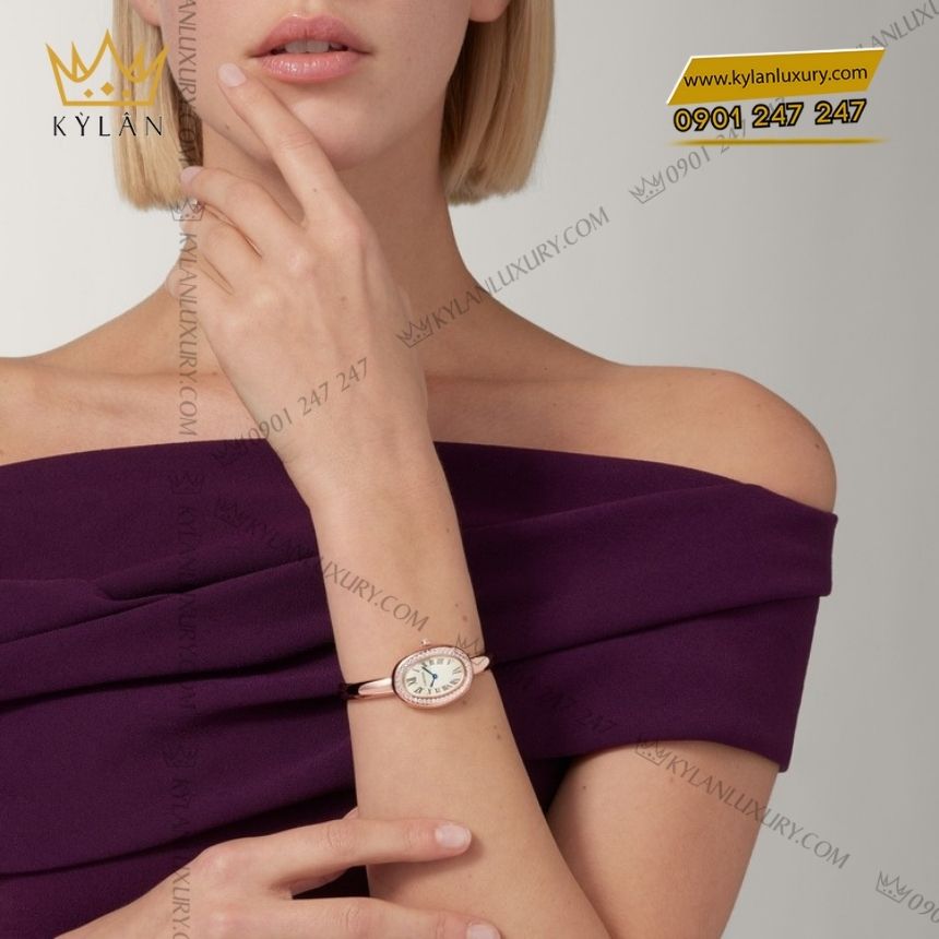 Kỳ Lân Luxury cartier baignoire vang hong 18k 4 Đồng hồ Cartier Baignoire vàng hồng 18K