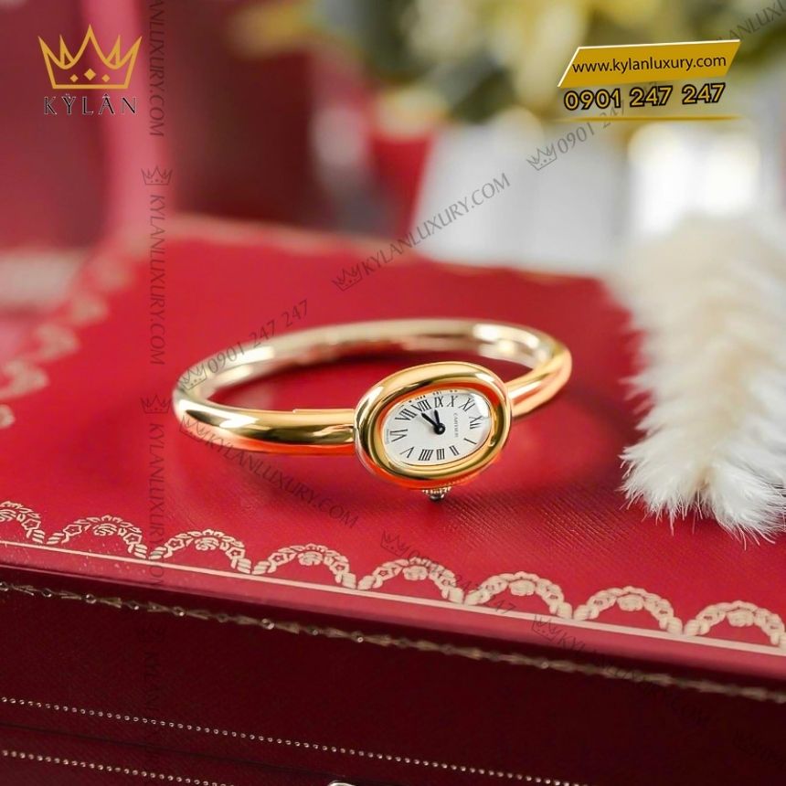 Kỳ Lân Luxury cartier baignoire vang vang 18k 3 Đồng hồ Cartier Baignoire vàng vàng 18K