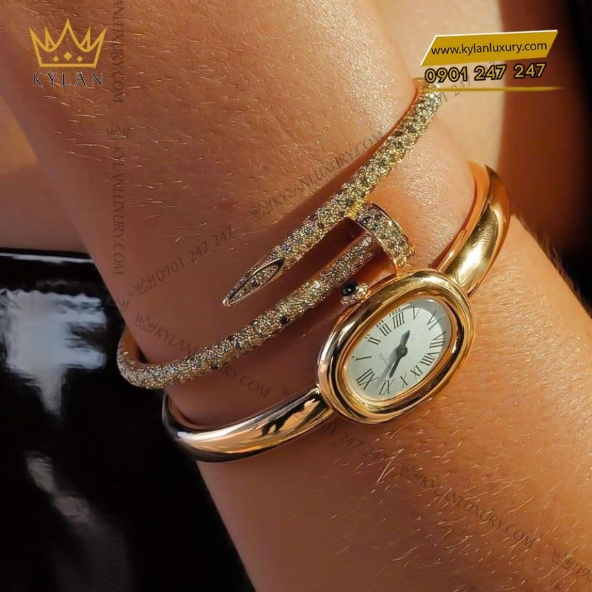 Kỳ Lân Luxury cartier baignoire vang vang 18k 4 Đồng hồ Cartier Baignoire vàng vàng 18K