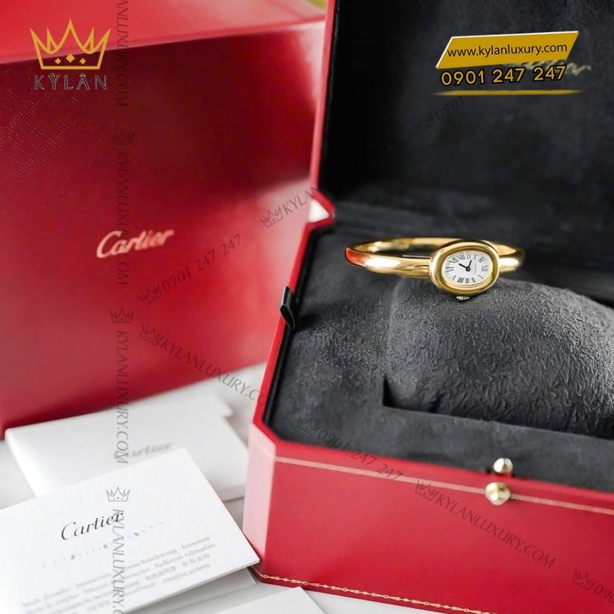 Kỳ Lân Luxury cartier baignoire vang vang 18k 5 Đồng hồ Cartier Baignoire vàng vàng 18K