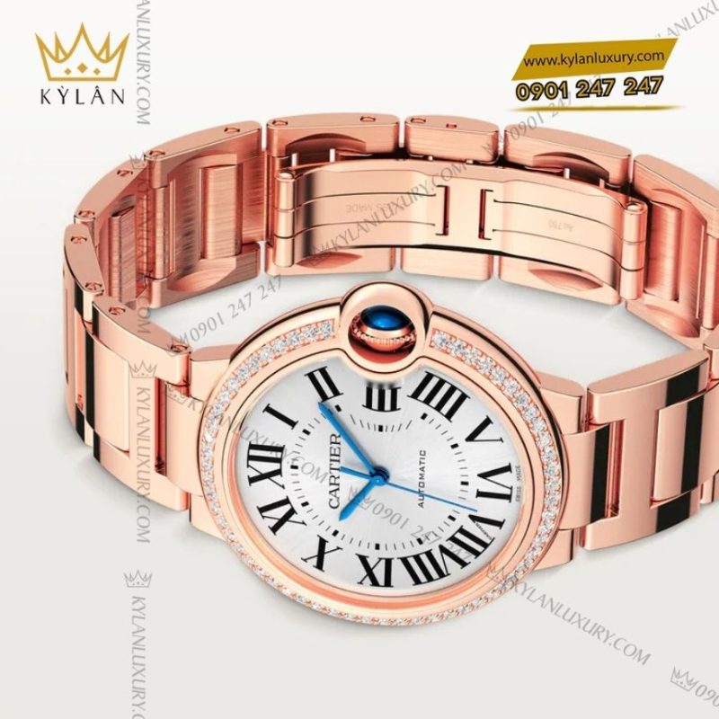 Đồng hồ Cartier Ballon Bleu 36mm vàng hồng đính kim cương