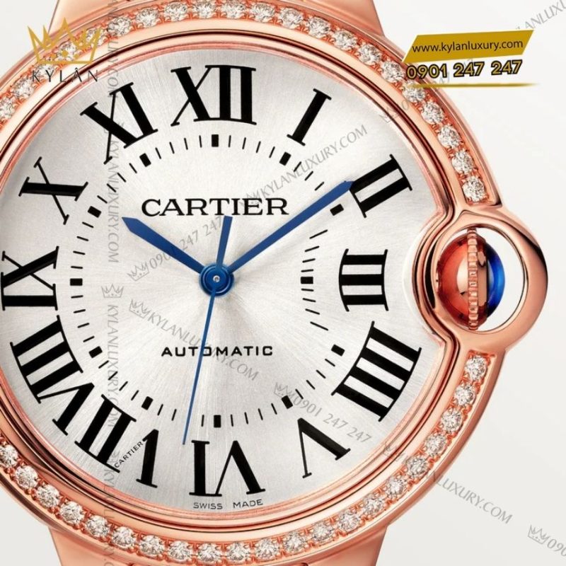 Đồng hồ Cartier Ballon Bleu 36mm vàng hồng đính kim cương