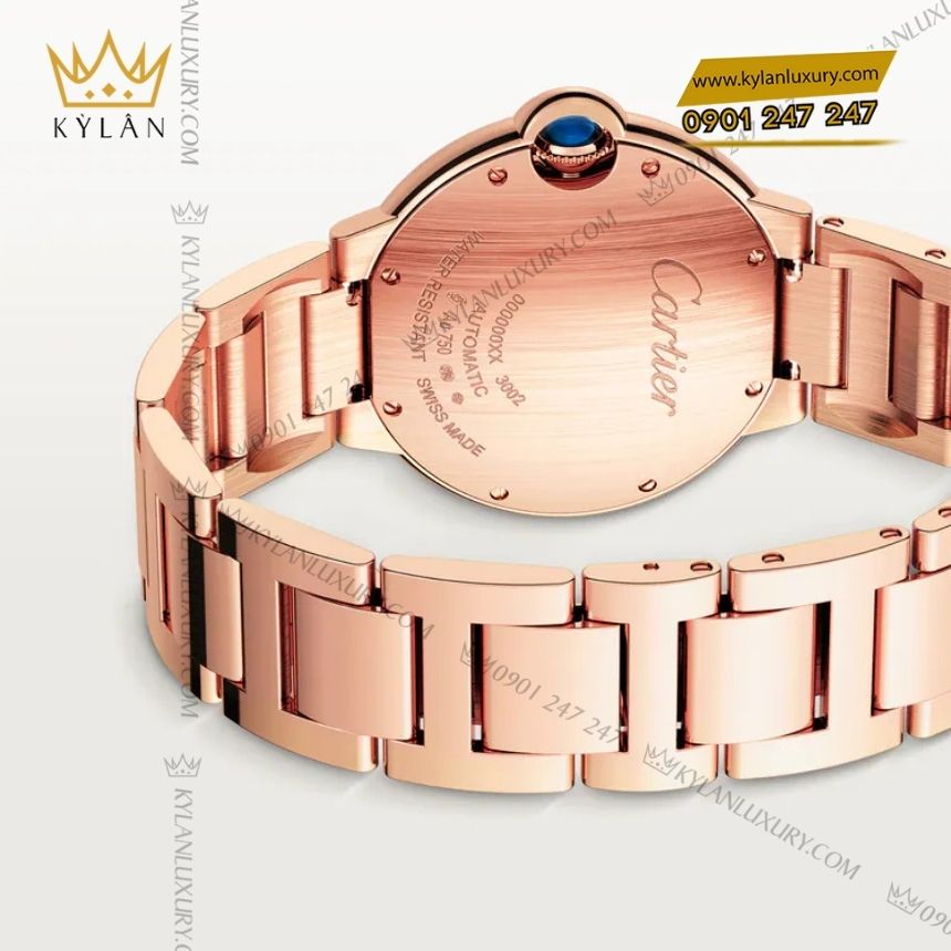 Kỳ Lân Luxury cartier ballon bleu vang hong wjbb0064 8 Đồng hồ Cartier Ballon Bleu 36mm vàng hồng đính kim cương