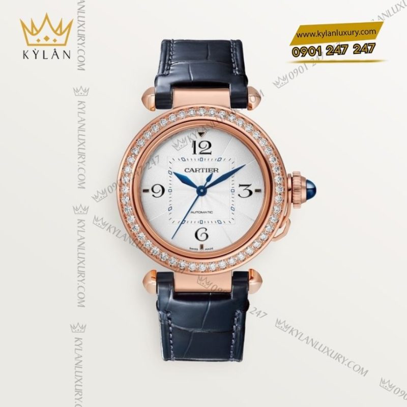 Đồng hồ Cartier Pasha de Cartier vàng hồng vành kim cương