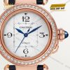 Đồng hồ Cartier Pasha de Cartier vàng hồng vành kim cương