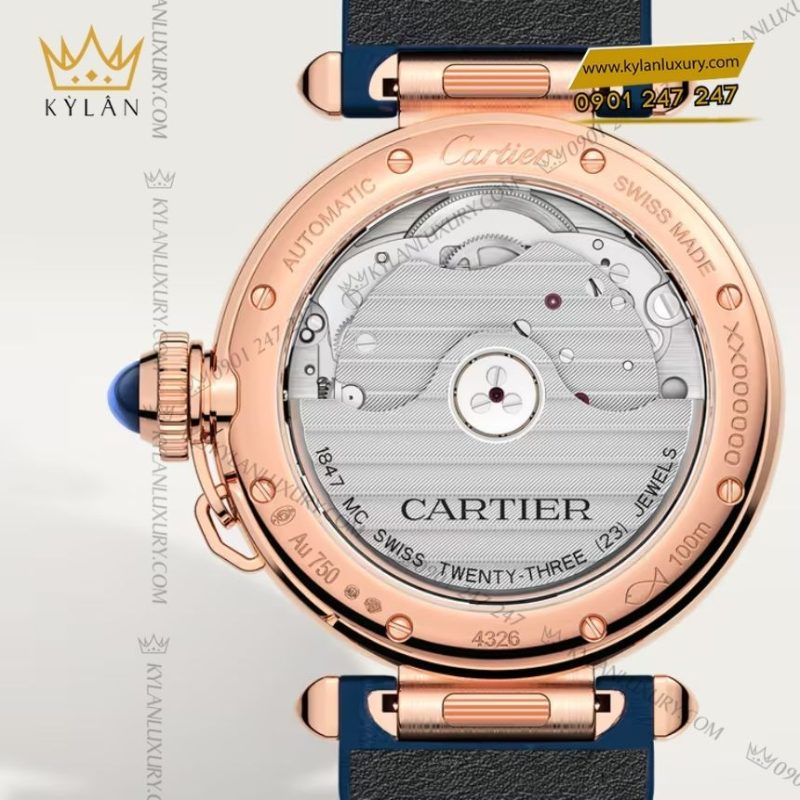 Đồng hồ Cartier Pasha de Cartier vàng hồng vành kim cương