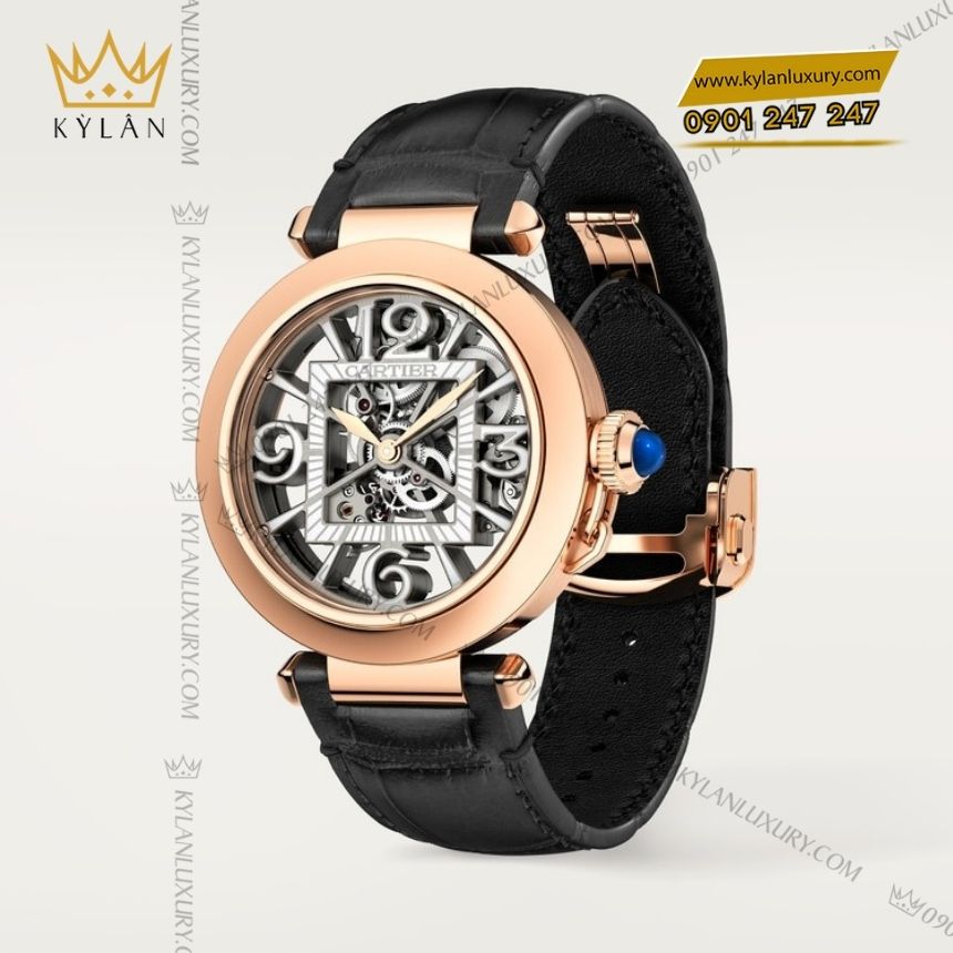 Kỳ Lân Luxury cartier pasha skeleton whpa0018 6 Đồng hồ Cartier Pasha Skeleton vàng hồng WHPA0018