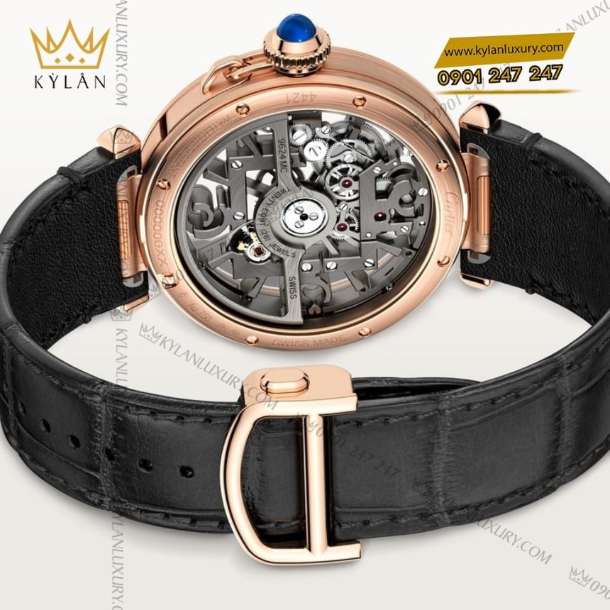 Kỳ Lân Luxury cartier pasha skeleton whpa0018 7 Đồng hồ Cartier Pasha Skeleton vàng hồng WHPA0018