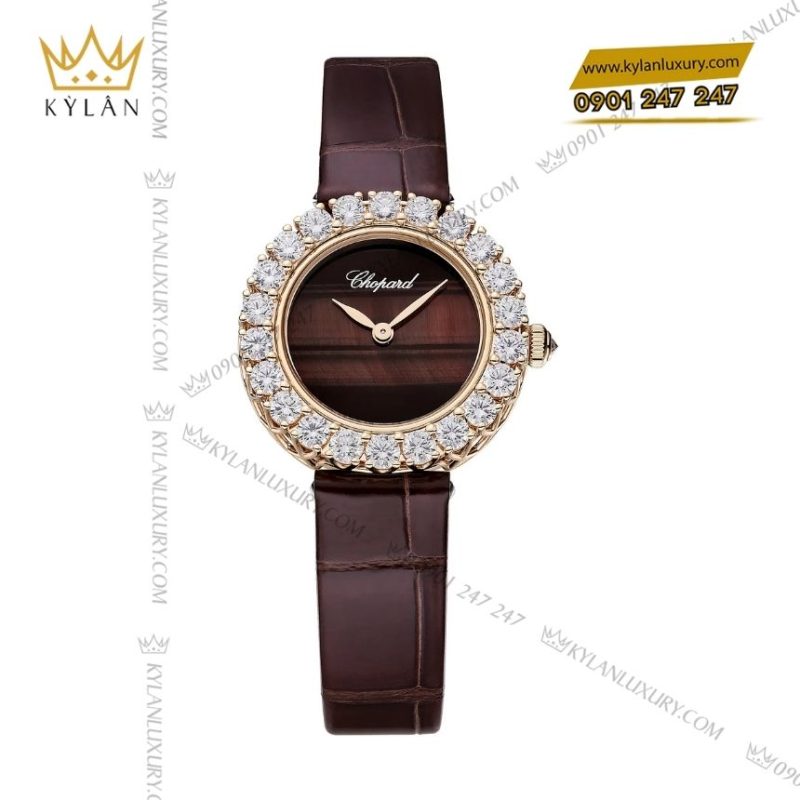 Đồng hồ Chopard L’Heure du Diamant vàng hồng mặt đá mắt hổ