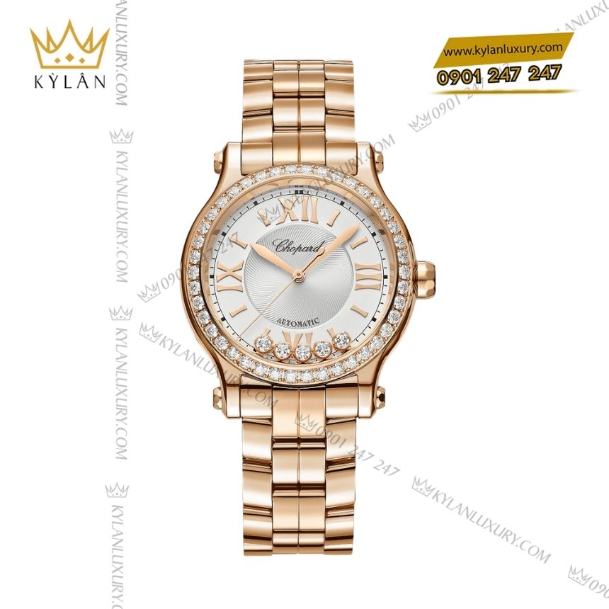 Kỳ Lân Luxury chopard happy sport 275378 5004 5 Đồng hồ Chopard Happy Sport vàng hồng vành kim cương 275378-5004