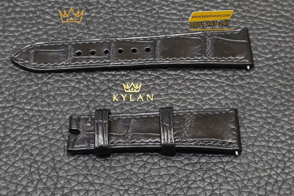 Kỳ Lân Luxury day da rolex den nau sam 12 Dây da Rolex đen – nâu sẫm