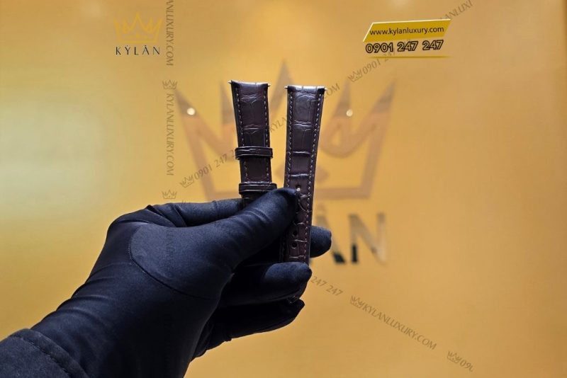 Dây da Rolex đen – nâu sẫm