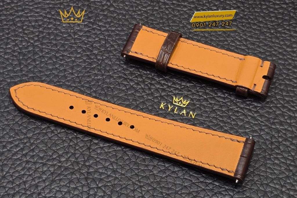 Kỳ Lân Luxury day da rolex den nau sam 6 Dây da Rolex đen – nâu sẫm