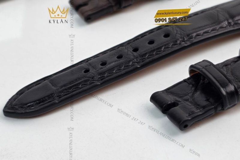 Dây đồng hồ da cá đen – nâu sẫm