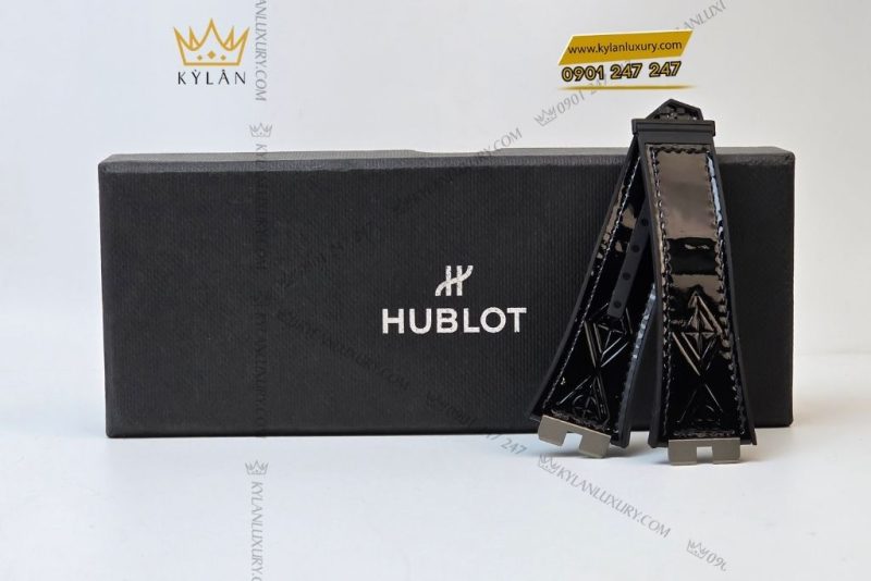Dây đồng hồ Hublot đen bóng