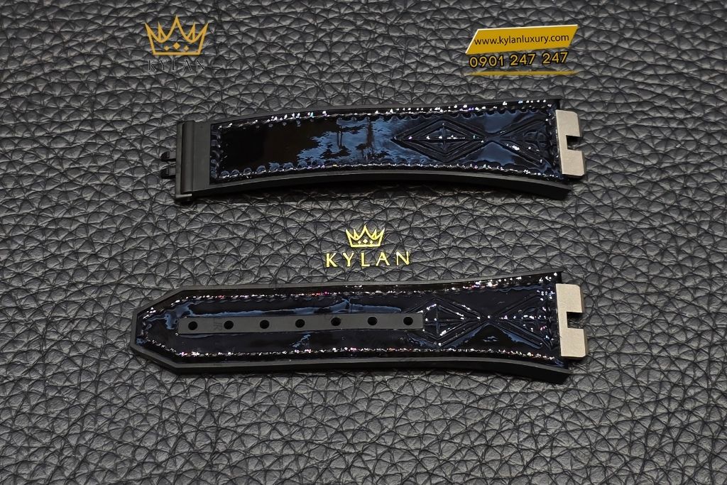 Kỳ Lân Luxury day dong ho hublot den bong 6 Dây đồng hồ Hublot đen bóng