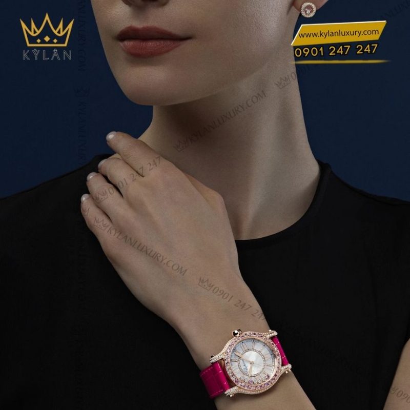 Đồng hồ Chopard Happy Sport Joaillerie kim cương sapphire hồng 274891-5028
