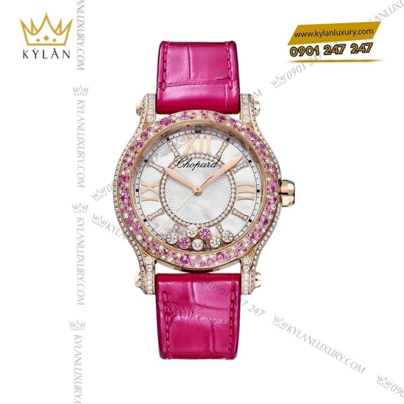Đồng hồ Chopard Happy Sport Joaillerie kim cương sapphire hồng 274891-5028