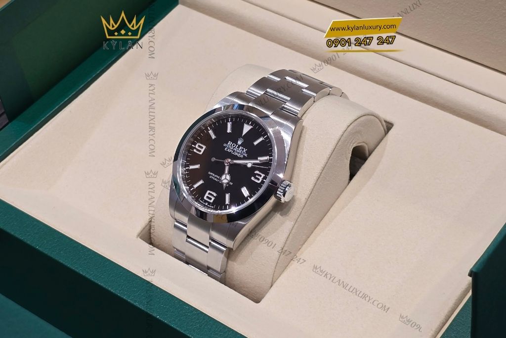 Kỳ Lân Luxury dong ho rolex explorer 40 224270 0001 3 Đồng hồ Rolex Explorer 40 mặt số đen 224270-0001