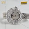 Đồng hồ vàng trắng Au750 đính kim cương 6ly3